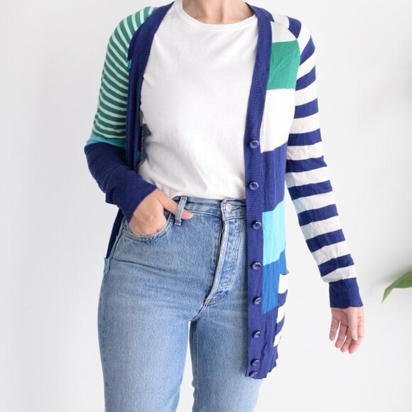 Marc by  Marc Jacob Blue N-Neck Button Down Cardigan Size Small - Picture 3 of 12